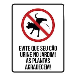 Kit 5 Placas Evite Seu Cão Urine Xixi No Jardim 36X46