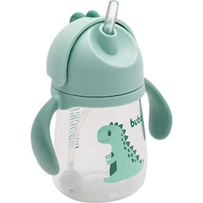 Copo Com Alça E Canudo Dino Verde 240Ml 12M+ Buba