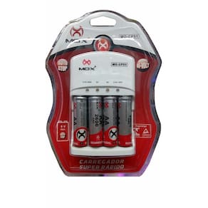 Carregador De Pilhas com 4 Pilhas Aa Mox Mo-cp51
