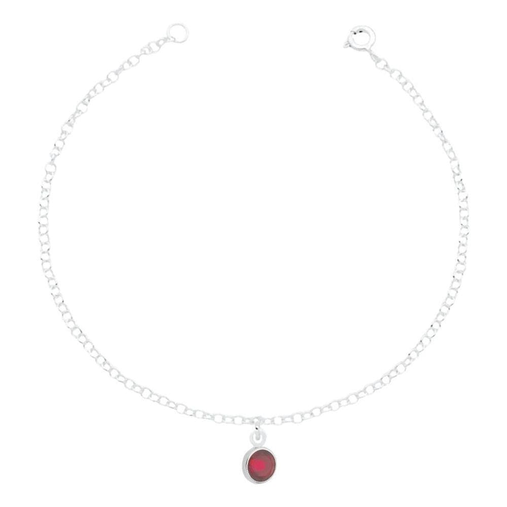 Pulseira Feminina Prata 925 Ponto De Luz Redondo