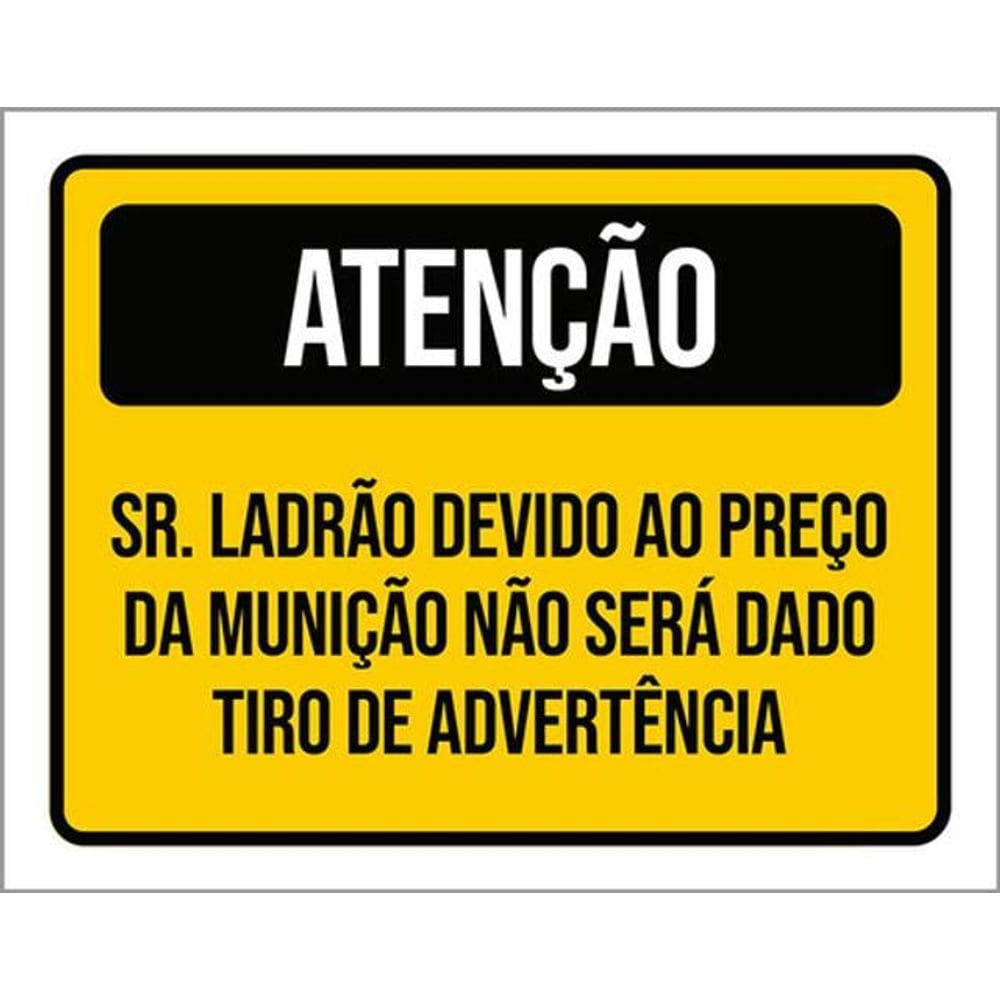 Kit 5 Placas Atenção Ladrão Preço Advertência 36X46