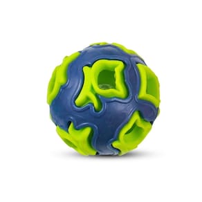 Brinquedo Mordedor para Cachorros e Gatos - Bola Roxa e Verde com Sino 5cm
