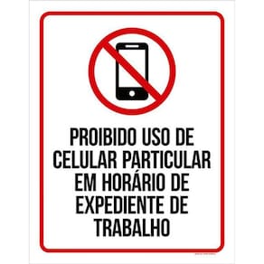 Kit 3 Placas Proibido Uso Celular Particular No Expediente