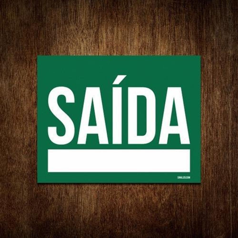 Placa De Sinalização - Saída  36x46
