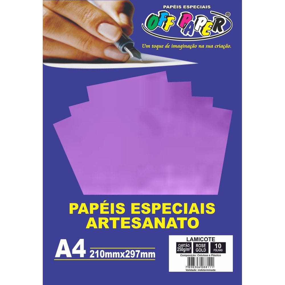Papel A4 Lamicote Rosê Gold 250G/M Com 10 Folhas