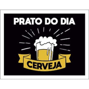 Kit 3 Placas Sinalização - Prato Do Dia Cerveja