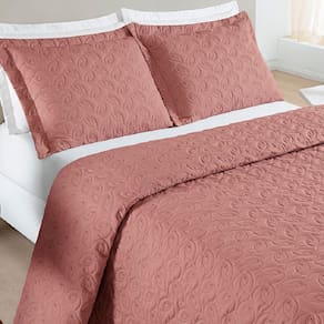 Cobre Leito Casal Florency Micropercal 200 fios 3 pçs Rosé
