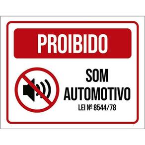 Kit 5 Placas Proibido Som Automativo Lei 36X46