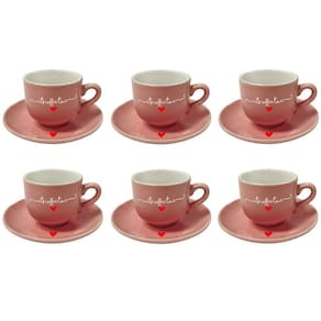 Conjunto 6 Xícaras Café Porcelana 90ml Hauskraft