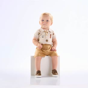 Body Bebê Menino - Areia - 50555-1225