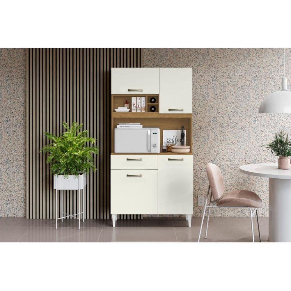 Armário Cozinha Compacta Roma 4 Portas 1 Gaveta Atacama Off White - Aramóveis