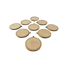 Kit 50 Mini Bastidor Redondo 4Cm Colar Pingente Chaveiro
