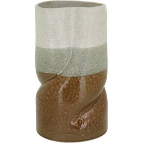 Vaso Decorativo Enfeite Casa Cerâmica 28x16x16cm Marrom