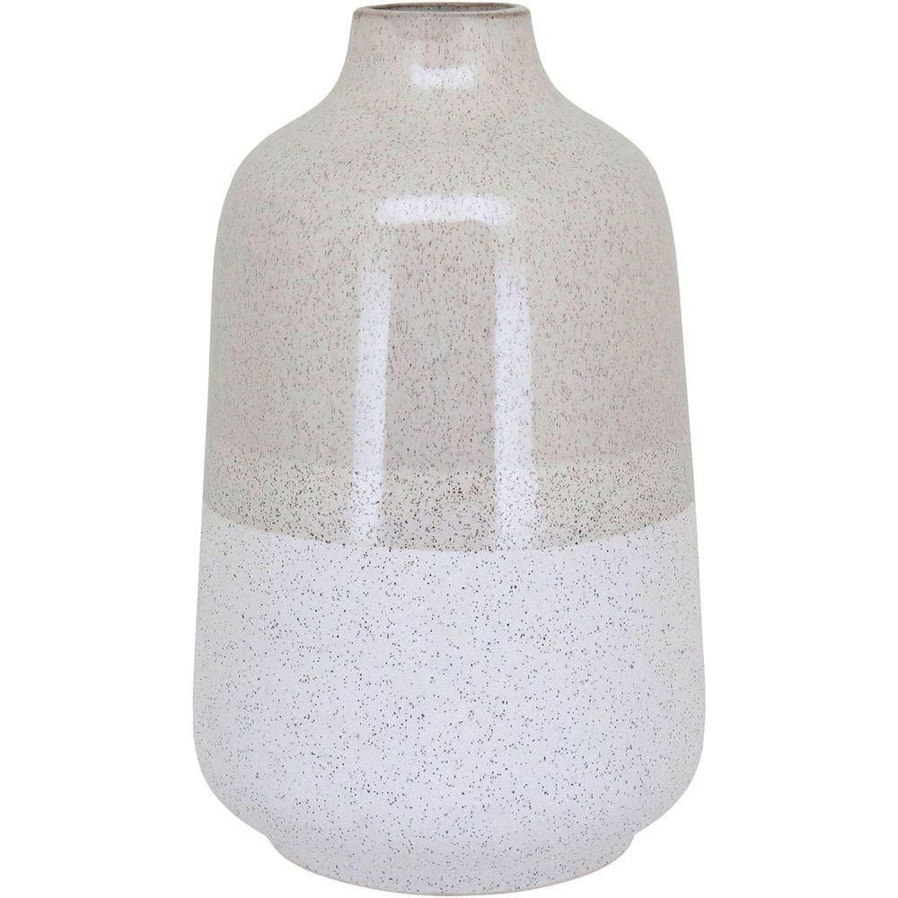 Vaso Decorativo Enfeite Casa Cerâmica 30x18x18cm Marfim