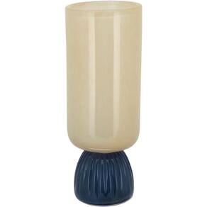Vaso Decorativo Enfeite Casa Vidro 34x12x12cm Marfim