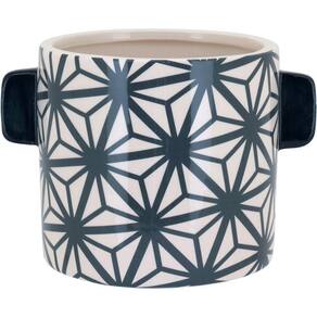 Cachepô Cerâmica 11x15x15cm Azul Vaso Decorativo Planta