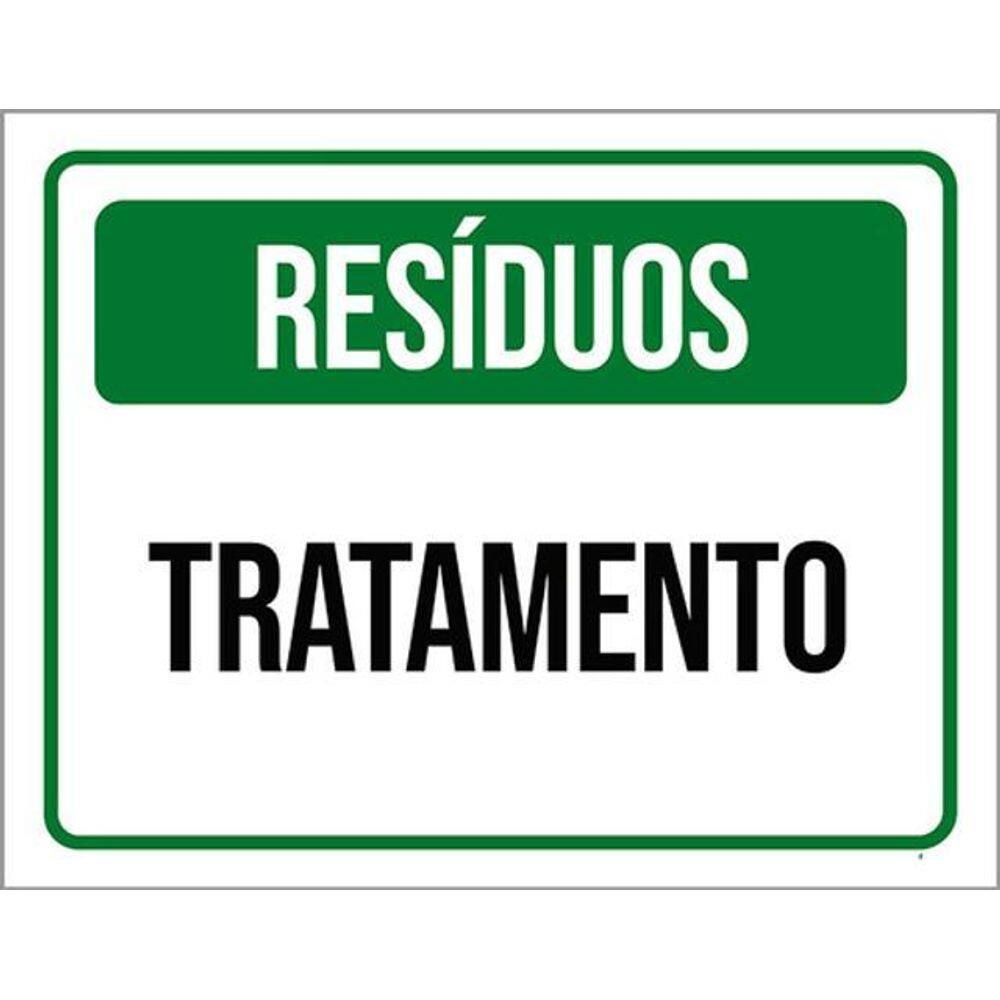 Kit 3 Placas Sinalização - Resíduos Tratamento