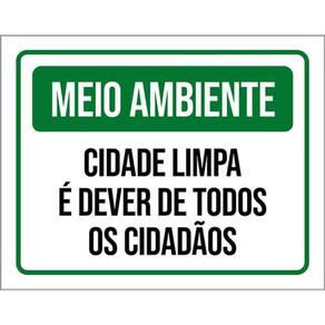 Kit 5 Placas Meio Ambiente Cidade Limpa É Dever De Todos