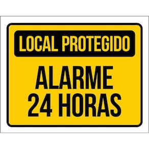 Kit 5 Placas Sinalização - Local Protegido Alarme 24 Horas