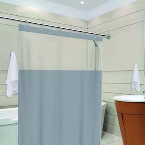 Cortina Box PVC Cinza c/ Visor - 1,38m x 1,98m - Antimofo