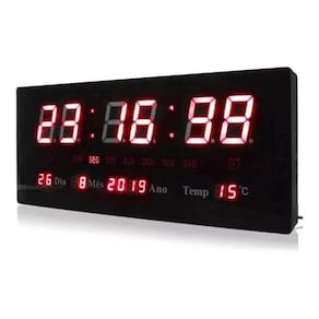 Relógio Parede Digital Termometro Calendario Lelong Le-2111