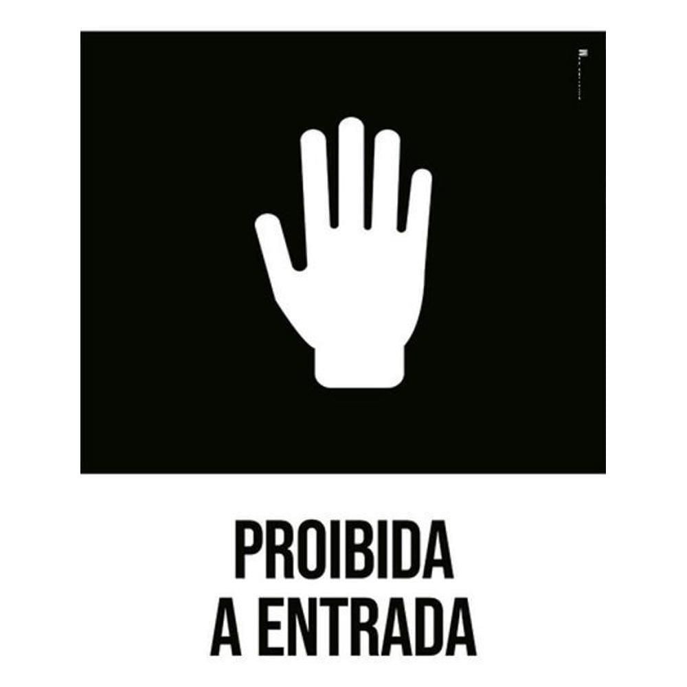 Kit 3 Placas Desenho - Proibida A Entrada