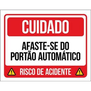 Kit 5 Placas Risco Acidente Cuidado Afaste-Se 36X46