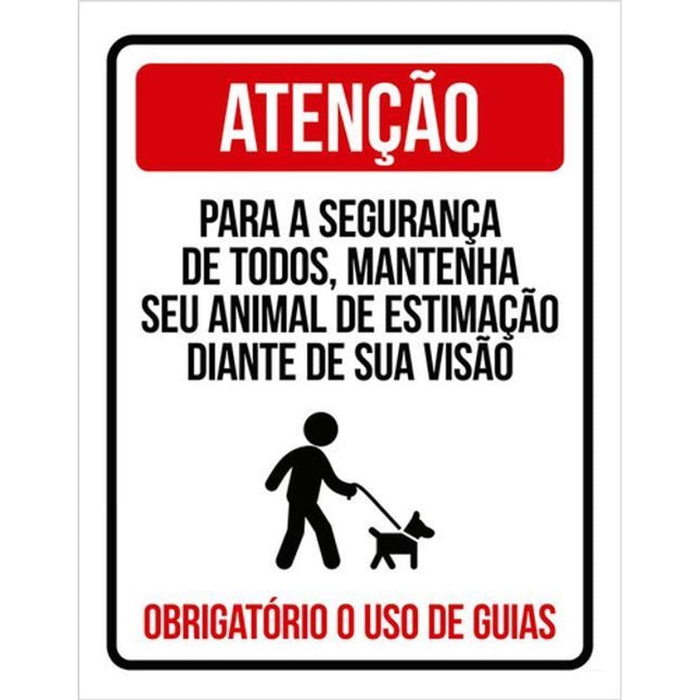 Kit 3 Placas Atenção Segurança Todos Animais Visão