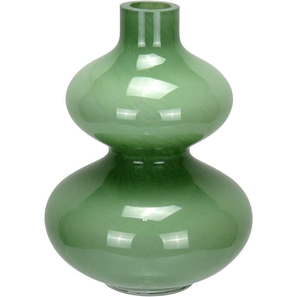 Vaso Decorativo Enfeite Casa Garrafa Home&co Vidro 18x13x13cm Verde