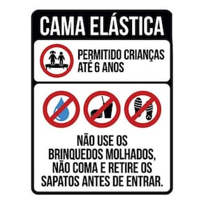 Kit 10 Placas Cama Elástica Regras Da Casa