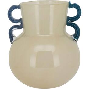 Vaso Decorativo Enfeite Casa Vidro 21x17x17cm Marfim