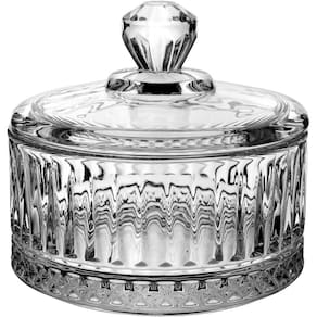 Potiche Decorativo Bomboniere Redondo Home&co Com Tampa Eco Crystal 10x10x10cm Transparente