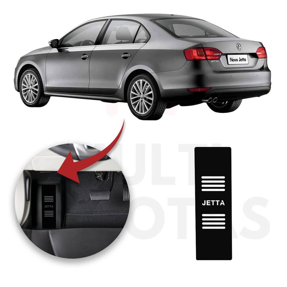 Descanso De Pé Volkswagen Jetta 11 A 18 Aço Escovado Preto