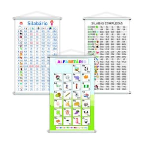 Silabário + Complexo + Alfabetário Kit 3 Banners 80X50Cm