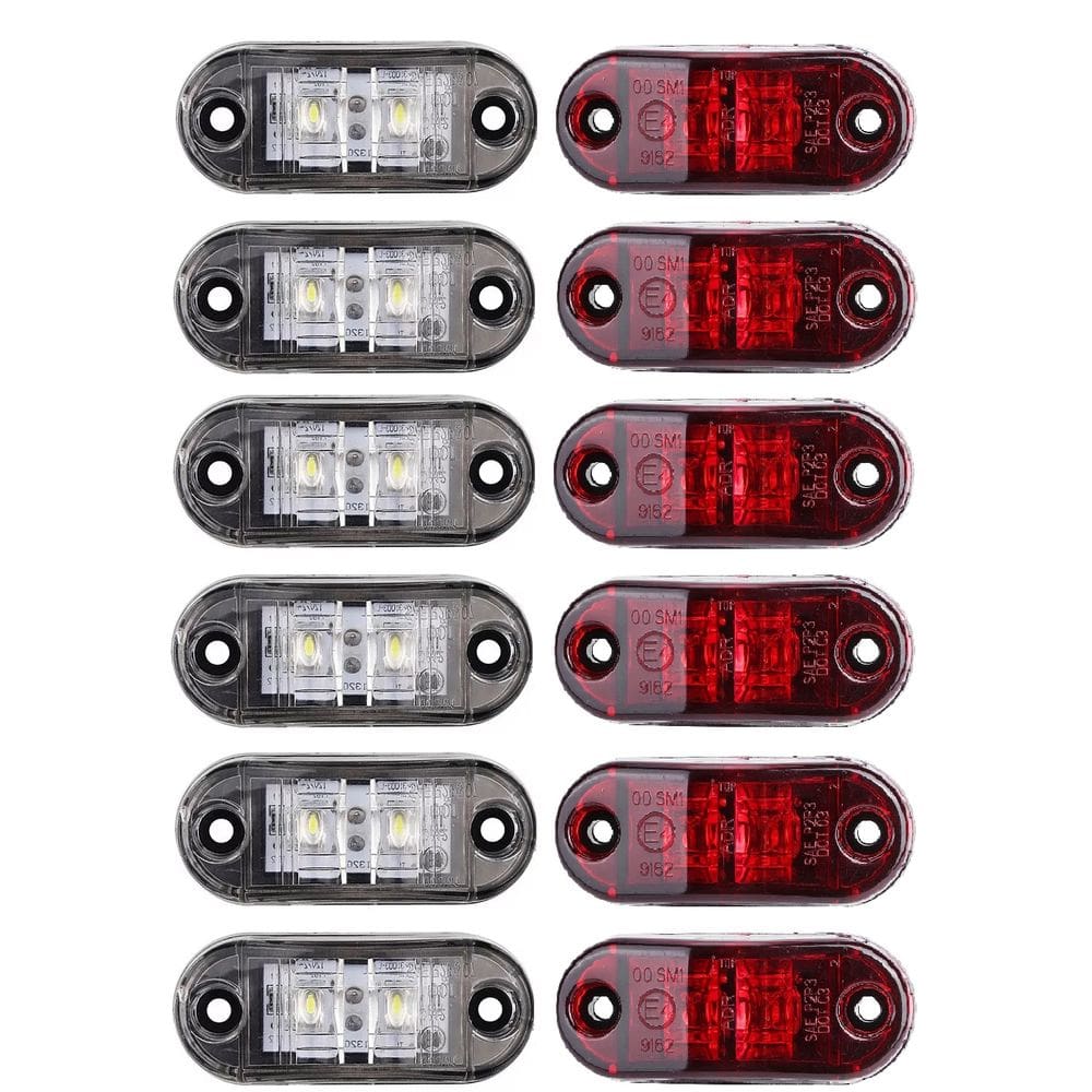kit 12 Luz Vigia KLXQSD-5 - Cor Cristal / Vermelho