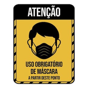 Kit 5 Placas Obrigatório Máscara Ponto 36X46
