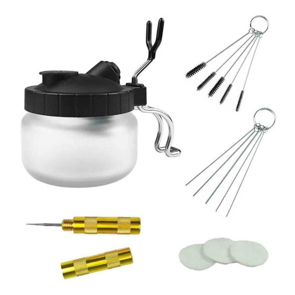 Garrafa De Limpeza Pote Vidro Aerografo  Airbrush Tira Tinta