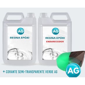 Resinas Epóxi 1Kg + Corante Semi-Transparente Verde Ag Baixa