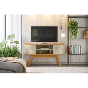 Painel Atlanta para TV até 55 polegadas - Cumaru / Opala - Madetec