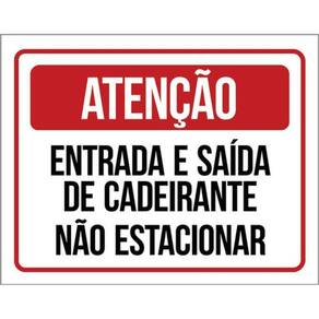 Kit 5 Placa Entrada Saída Cadeirante Estacionar36X46