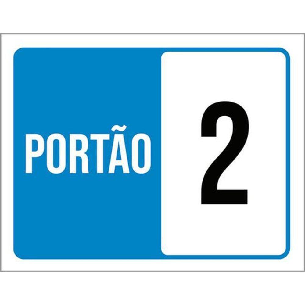Kit 3 Placas Sinalização - Portão Azul 2