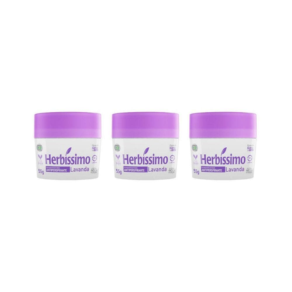 Herbissimo Creme 55G Lavanda - Kit Com 3Un
