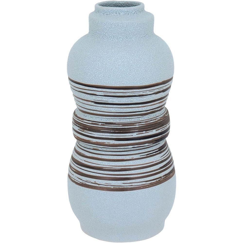 Vaso Decorativo Enfeite Casa Cerâmica 32x15x15cm Bege