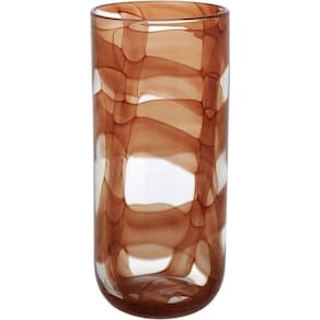 Vaso Decorativo Enfeite Casa Vidro 28x12x12cm âmbar