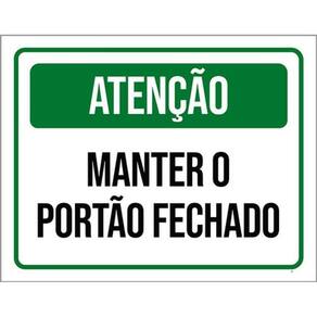 Kit 5 Placas Verde Manter Portão Fechado 36X46