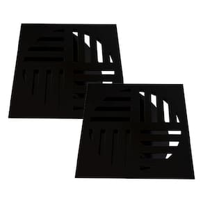 Kit 2 Ralo Grelha Quadrada Com Fecho Automático Preto 10Cm