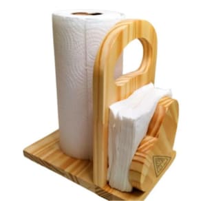 Porta Papel Toalha E Guardanapo De Madeira