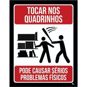Kit 3 Placas Sinalização - Tocar Nos Quadrinhos
