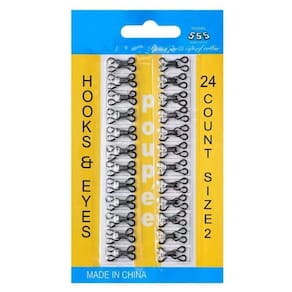 Colchete Gancho Para Roupa Preto 15Mm Com 24 Unidades
