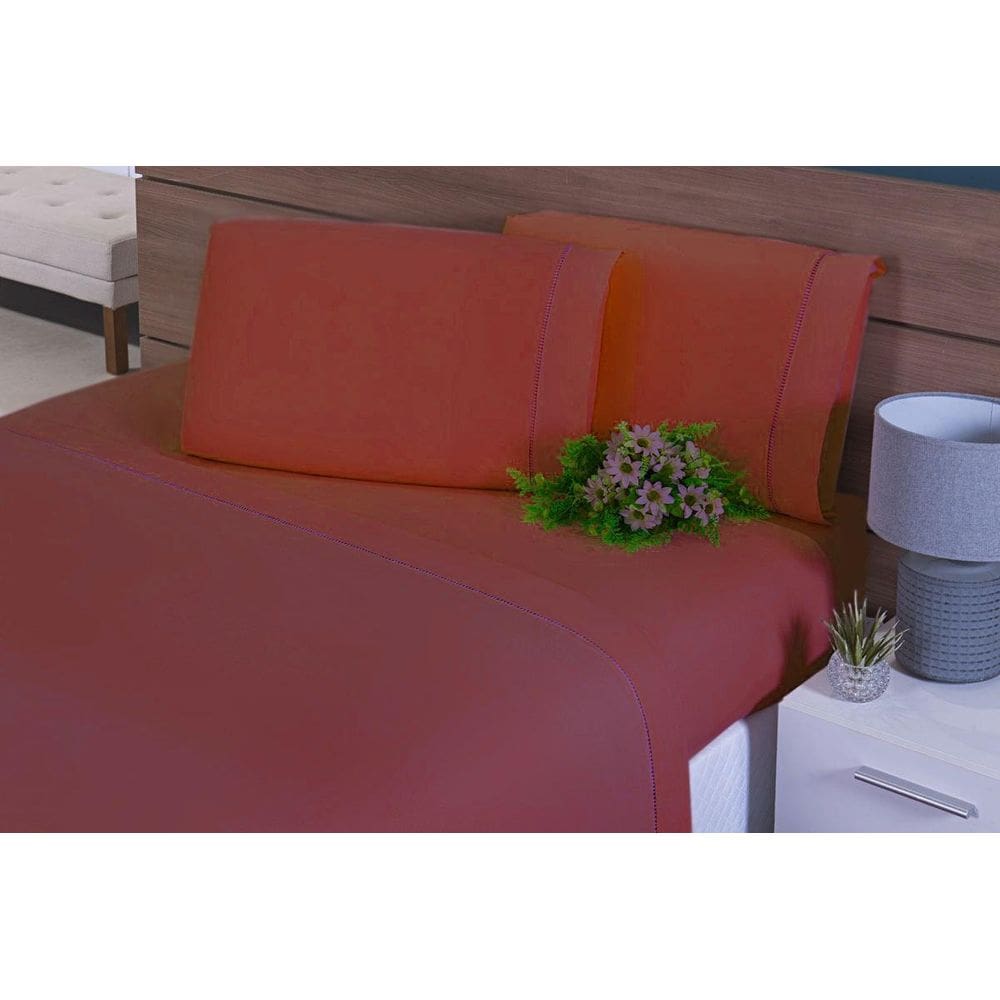 Lençol Solteiro 2 Peças C/Elástico Percal 100% Algodão 200